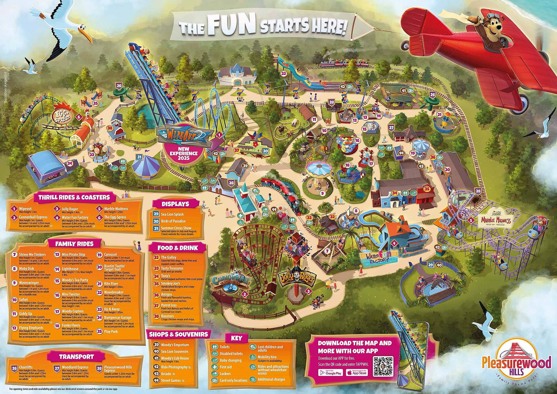 Pleasurewood Hills park map 2025