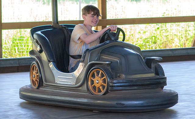 Young boy on dodgems